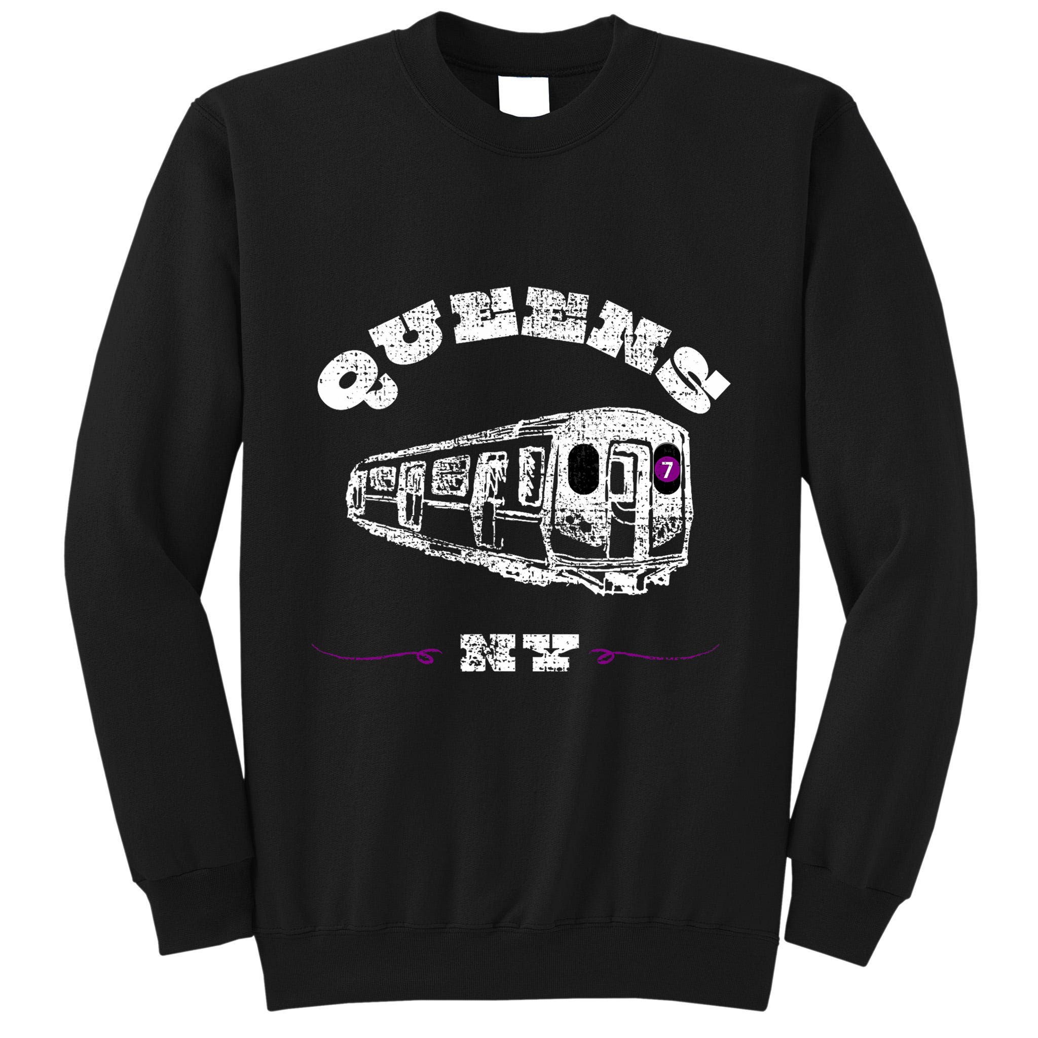 Queens New York 7 Train New York City Borough Nyc Tall Sweatshirt