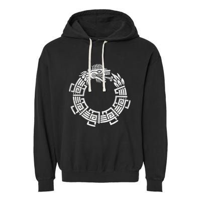 Quetzalcoatl Ouroboros Aztec Serpent Mayan Inca Toltec Garment-Dyed Fleece Hoodie