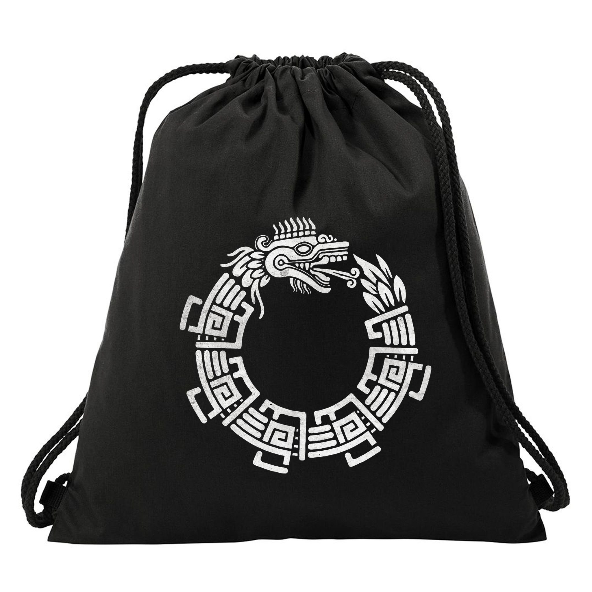 Quetzalcoatl Ouroboros Aztec Serpent Mayan Inca Toltec Drawstring Bag