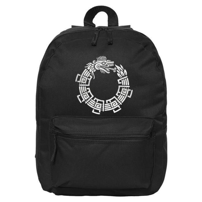 Quetzalcoatl Ouroboros Aztec Serpent Mayan Inca Toltec 16 in Basic Backpack
