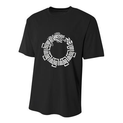Quetzalcoatl Ouroboros Aztec Serpent Mayan Inca Toltec Youth Performance Sprint T-Shirt