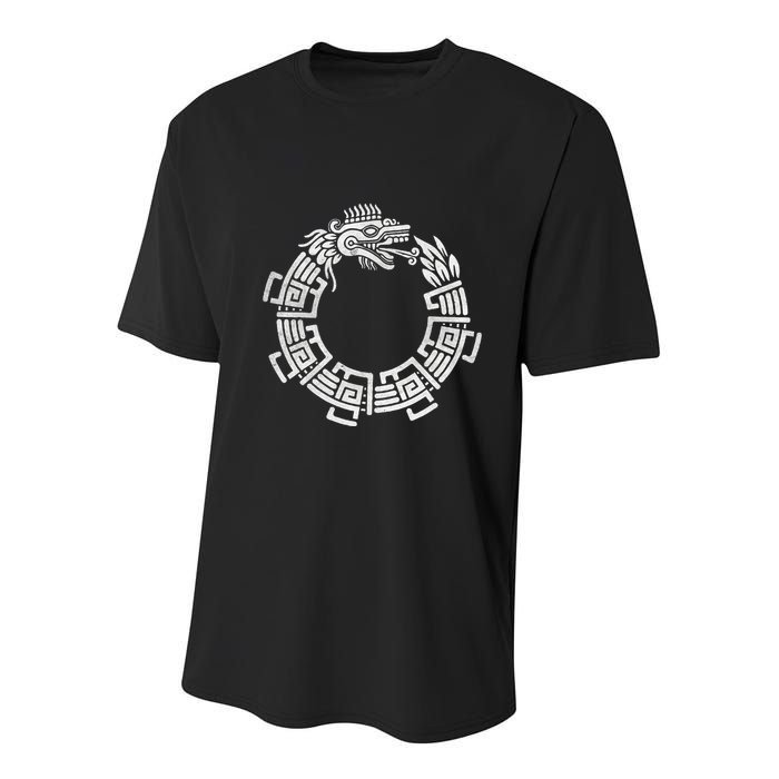 Quetzalcoatl Ouroboros Aztec Serpent Mayan Inca Toltec Youth Performance Sprint T-Shirt