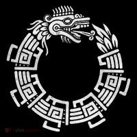 Quetzalcoatl Ouroboros Aztec Serpent Mayan Inca Toltec Pom Pom 12in Knit Beanie