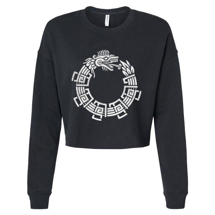 Quetzalcoatl Ouroboros Aztec Serpent Mayan Inca Toltec Cropped Pullover Crew