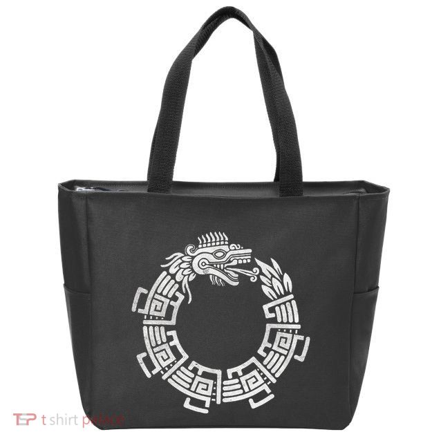 Quetzalcoatl Ouroboros Aztec Serpent Mayan Inca Toltec Zip Tote Bag