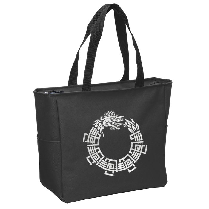 Quetzalcoatl Ouroboros Aztec Serpent Mayan Inca Toltec Zip Tote Bag