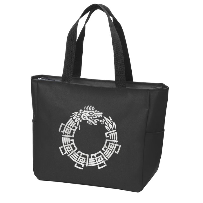 Quetzalcoatl Ouroboros Aztec Serpent Mayan Inca Toltec Zip Tote Bag