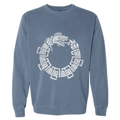 Quetzalcoatl Ouroboros Aztec Serpent Mayan Inca Toltec Garment-Dyed Sweatshirt