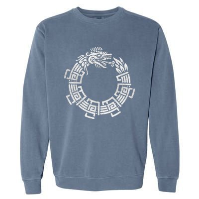 Quetzalcoatl Ouroboros Aztec Serpent Mayan Inca Toltec Garment-Dyed Sweatshirt