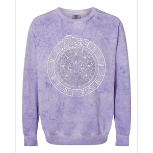 Quetzalcoatl Ouroboros Aztec Serpent Aztec Sun Stone Colorblast Crewneck Sweatshirt