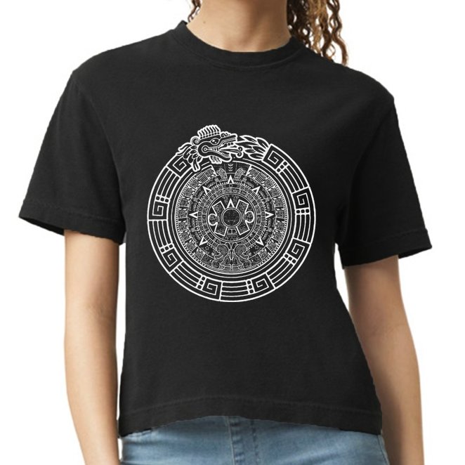 Quetzalcoatl Ouroboros Aztec Serpent Aztec Sun Stone Comfort Colors Boxy T-Shirt