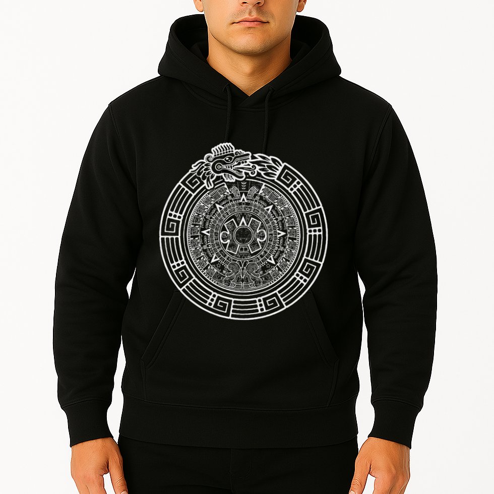 Quetzalcoatl Ouroboros Aztec Serpent Aztec Sun Stone Hoodie