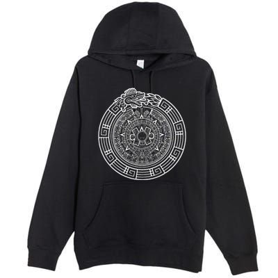 Quetzalcoatl Ouroboros Aztec Serpent Aztec Sun Stone Premium Pullover Hoodie