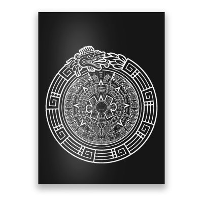 Quetzalcoatl Ouroboros Aztec Serpent Aztec Sun Stone Poster