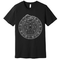 Quetzalcoatl Ouroboros Aztec Serpent Aztec Sun Stone Premium T-Shirt