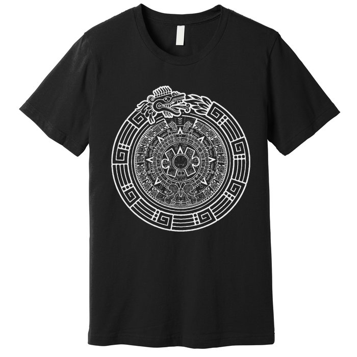 Quetzalcoatl Ouroboros Aztec Serpent Aztec Sun Stone Premium T-Shirt