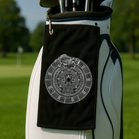 Quetzalcoatl Ouroboros Aztec Serpent Aztec Sun Stone Golf Towel