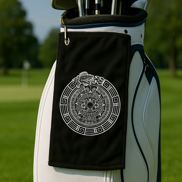 Quetzalcoatl Ouroboros Aztec Serpent Aztec Sun Stone Golf Towel