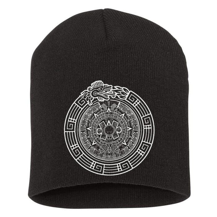 Quetzalcoatl Ouroboros Aztec Serpent Aztec Sun Stone Short Acrylic Beanie