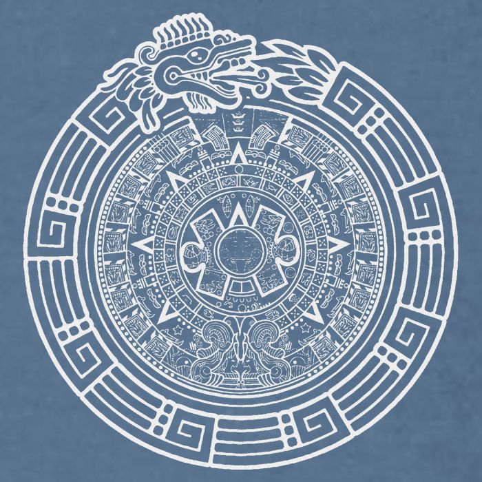 Quetzalcoatl Ouroboros Aztec Serpent Aztec Sun Stone Garment-Dyed Sweatshirt