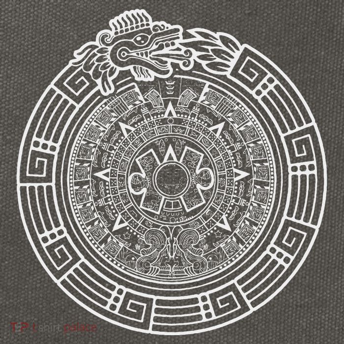 Quetzalcoatl Ouroboros Aztec Serpent Aztec Sun Stone Cotton Canvas Backpack