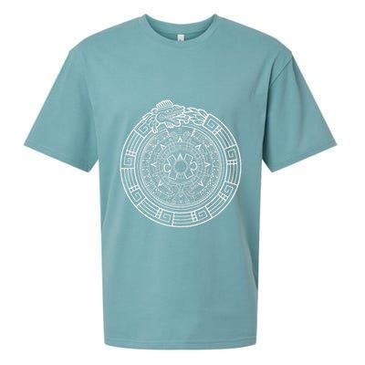 Quetzalcoatl Ouroboros Aztec Serpent Aztec Sun Stone Sueded Cloud Jersey T-Shirt