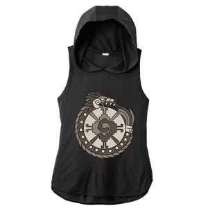 Quetzalcoatl Ouroboros Aztec Ancient Mayan Inca Toltec Ladies PosiCharge Tri-Blend Wicking Draft Hoodie Tank