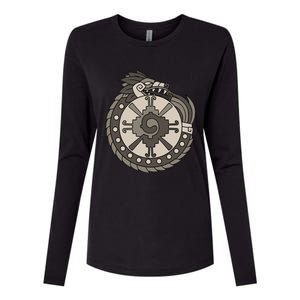 Quetzalcoatl Ouroboros Aztec Ancient Mayan Inca Toltec Womens Cotton Relaxed Long Sleeve T-Shirt