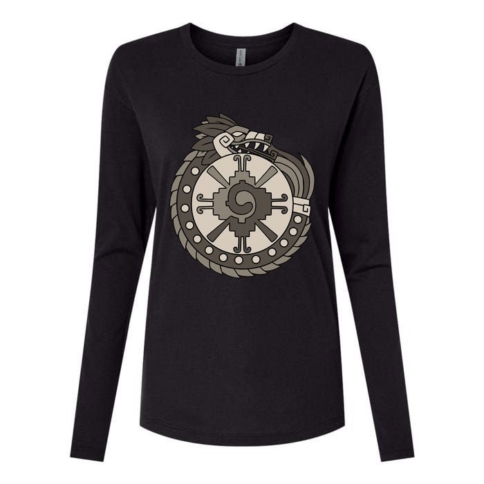 Quetzalcoatl Ouroboros Aztec Ancient Mayan Inca Toltec Womens Cotton Relaxed Long Sleeve T-Shirt