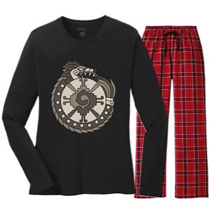 Quetzalcoatl Ouroboros Aztec Ancient Mayan Inca Toltec Women's Long Sleeve Flannel Pajama Set 