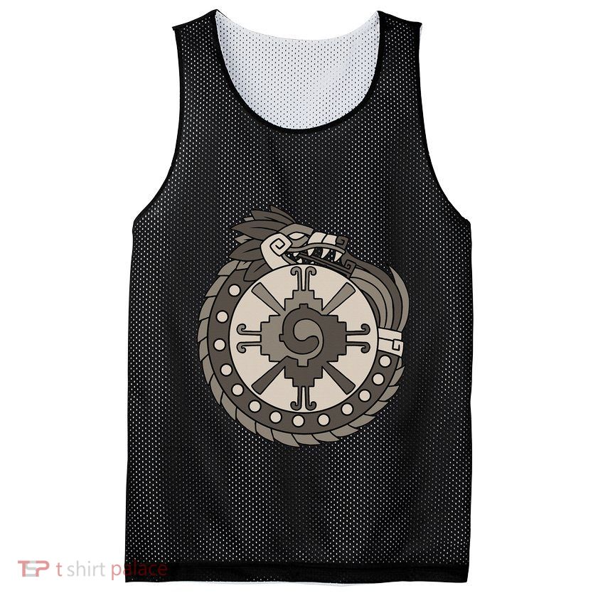 Quetzalcoatl Ouroboros Aztec Ancient Mayan Inca Toltec Mesh Reversible Basketball Jersey Tank