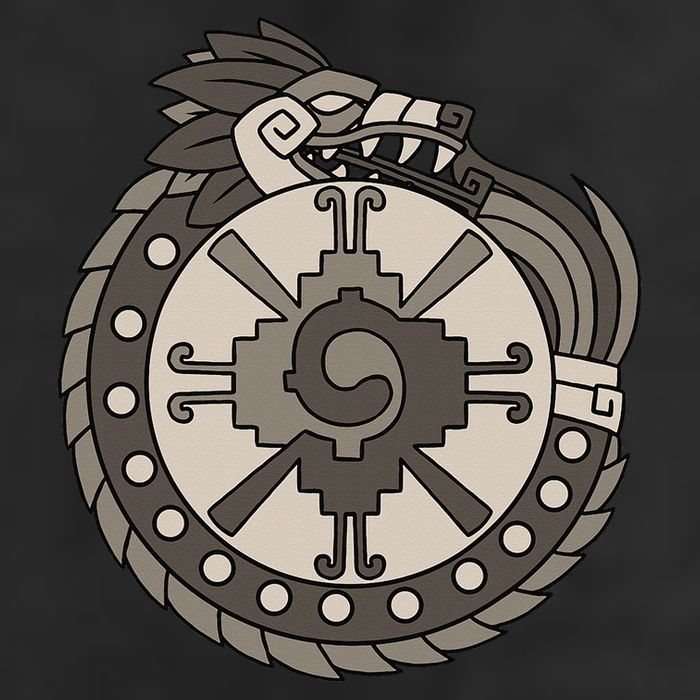 Quetzalcoatl Ouroboros Aztec Ancient Mayan Inca Toltec Large Microfiber Waffle Golf Towel