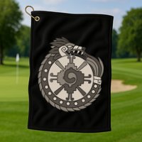 Quetzalcoatl Ouroboros Aztec Ancient Mayan Inca Toltec Golf Towel