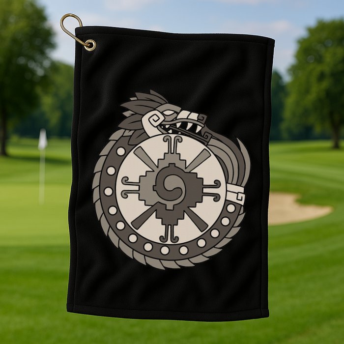 Quetzalcoatl Ouroboros Aztec Ancient Mayan Inca Toltec Golf Towel