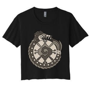 Quetzalcoatl Ouroboros Aztec Ancient Mayan Inca Toltec Women's Crop Top Tee