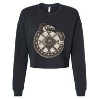 Quetzalcoatl Ouroboros Aztec Ancient Mayan Inca Toltec Cropped Pullover Crew