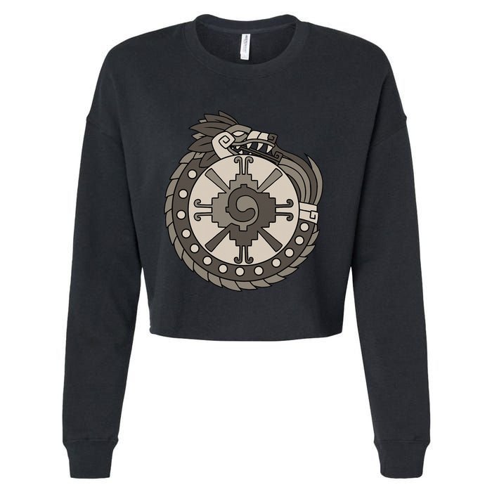 Quetzalcoatl Ouroboros Aztec Ancient Mayan Inca Toltec Cropped Pullover Crew