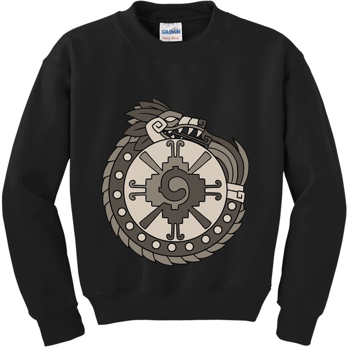 Quetzalcoatl Ouroboros Aztec Ancient Mayan Inca Toltec Kids Sweatshirt
