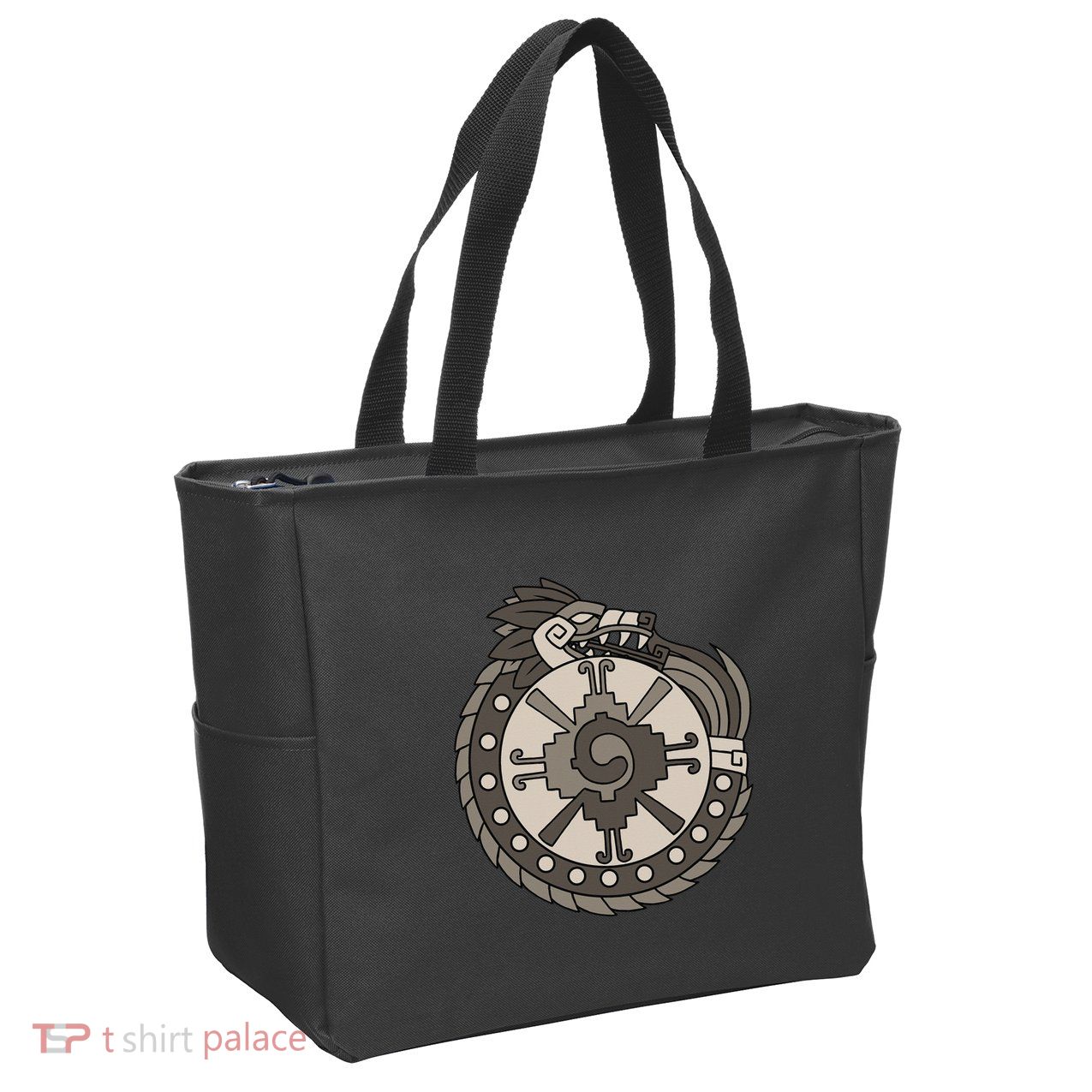 Quetzalcoatl Ouroboros Aztec Ancient Mayan Inca Toltec Zip Tote Bag
