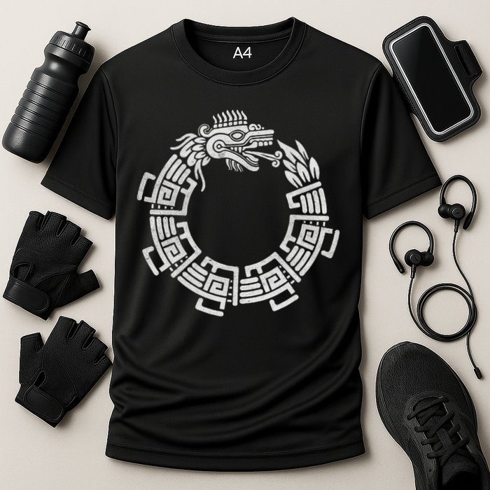 Quetzalcoatl Ouroboros Aztec Serpent Mayan Inca Toltec Cooling Performance Crew T-Shirt