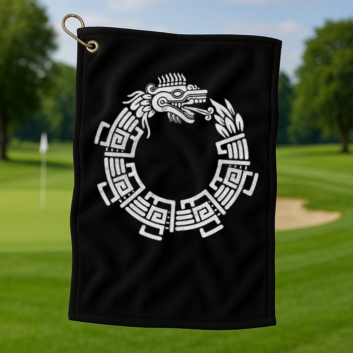 Quetzalcoatl Ouroboros Aztec Serpent Mayan Inca Toltec Golf Towel