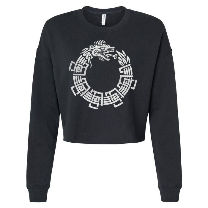 Quetzalcoatl Ouroboros Aztec Serpent Mayan Inca Toltec Cropped Pullover Crew