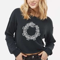 Quetzalcoatl Ouroboros Aztec Serpent Mayan Inca Toltec Cropped Pullover Crew
