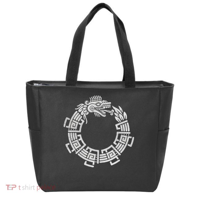 Quetzalcoatl Ouroboros Aztec Serpent Mayan Inca Toltec Zip Tote Bag