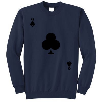 Queen Of Clubs Card Playing Card Poker Costume Card Tall Sweatshirt