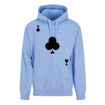 Queen Of Clubs Card Playing Card Poker Costume Card Unisex Surf Hoodie