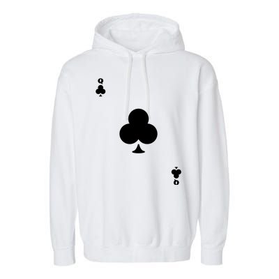 Queen Of Clubs Card Playing Card Poker Costume Card Garment-Dyed Fleece Hoodie