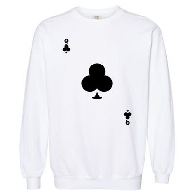 Queen Of Clubs Card Playing Card Poker Costume Card Garment-Dyed Sweatshirt