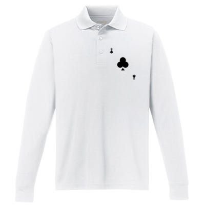 Queen Of Clubs Card Playing Card Poker Costume Card Performance Long Sleeve Polo