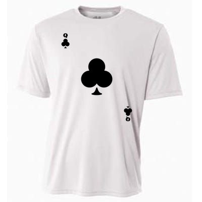 Queen Of Clubs Card Playing Card Poker Costume Card Cooling Performance Crew T-Shirt